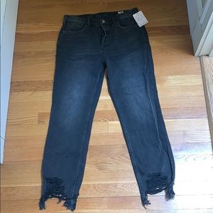 Black high waisted mom jeans free people